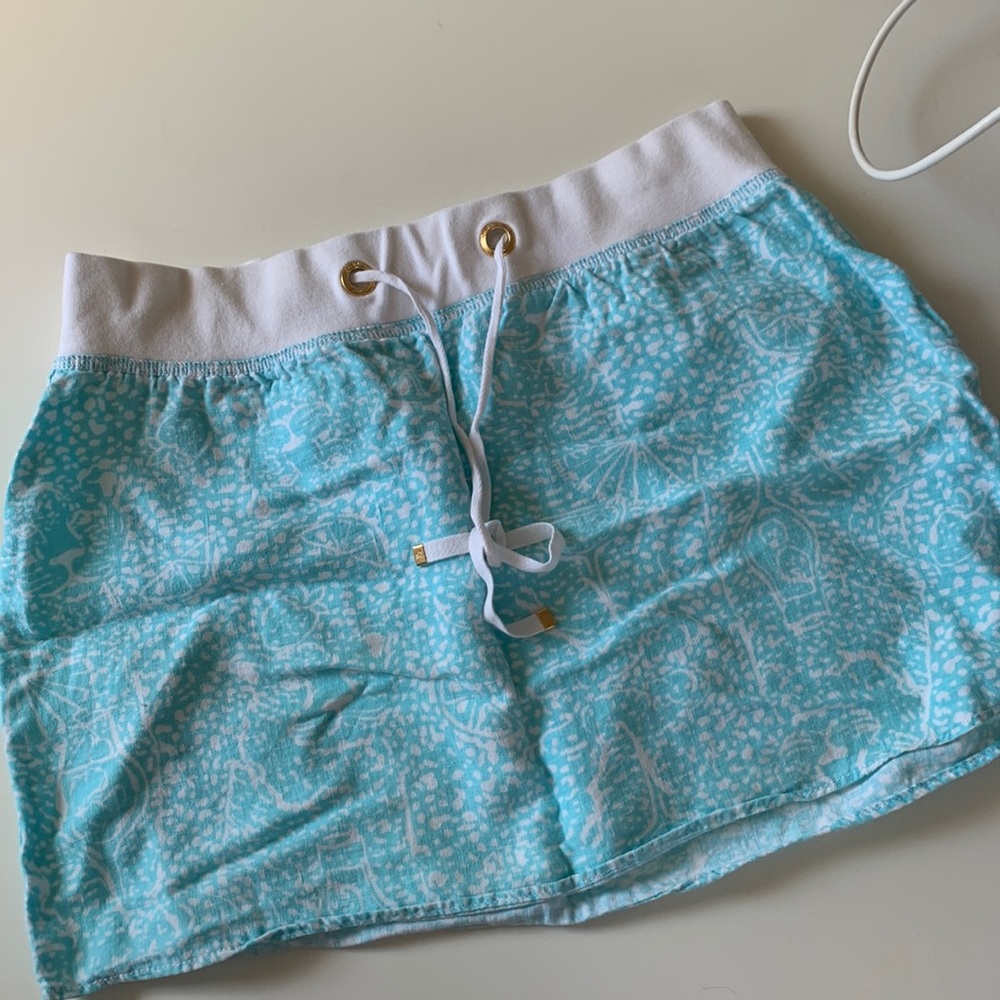 Lilly Pulitzer linen turquoise skirt